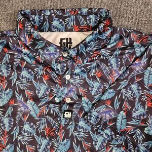 Greater Half GH Polo Shirt Mens L Golf Tropical AK47 Sombrero Skull Performance